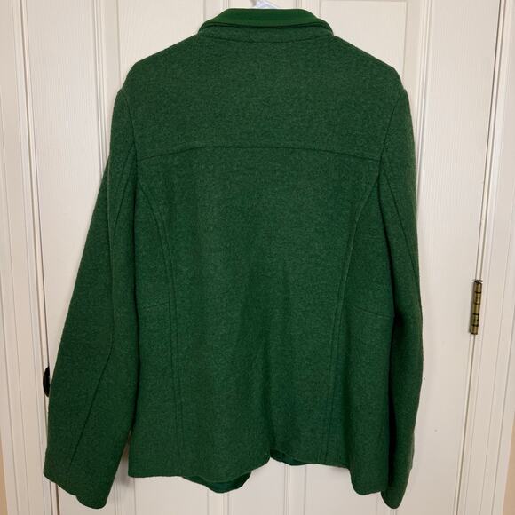 Lands’ End Women’s Wool Blend Jacket Green Full Zip Warm Outerwear Coat 14 READ - Picture 4 of 6